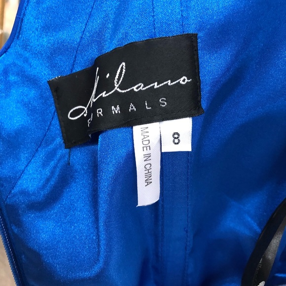 Royal Blue formal dress by Milano size 8 NWT - Picture 4 of 7